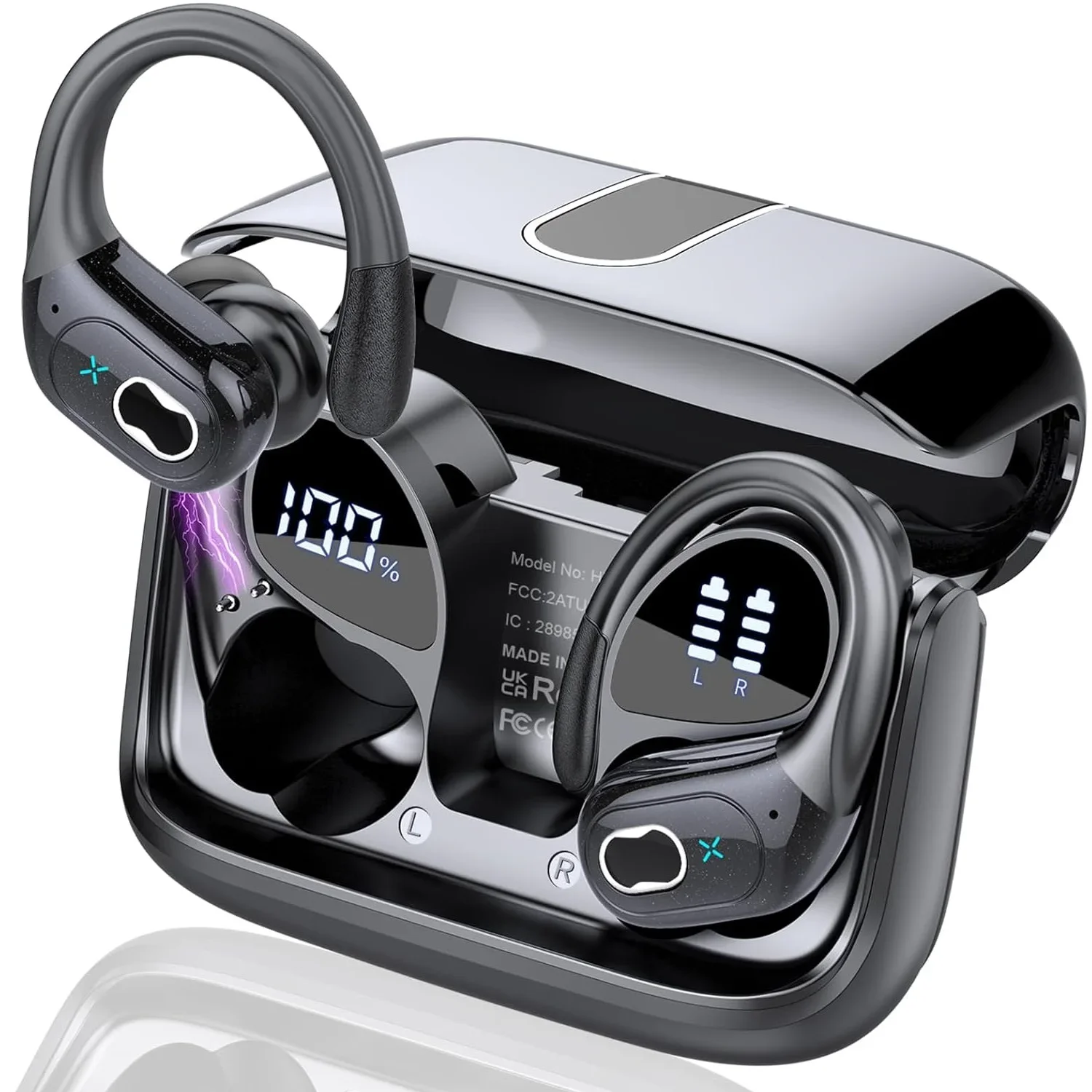 GDLYL 75 ساعة وقت اللعب تشغيل مقاوم للماء سماعة بلوتوث ملابس مزدوجة نمط الرياضة سماعة رأس لاسلكية TWS Ipx7 سماعات أذن ستيريو