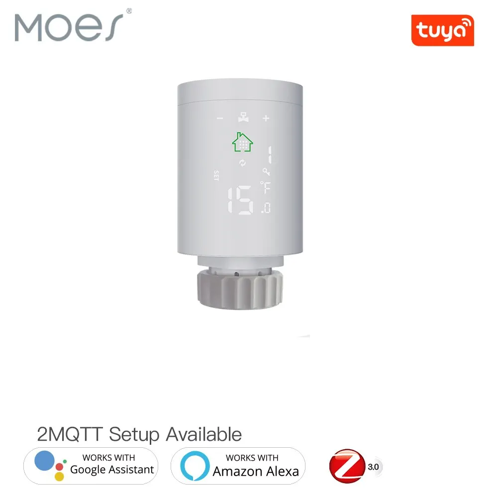 MOES ZigBee3.0 Smart Radiator Actuator Programmable Thermostatic Radiator Valve Temperature Controller Voice Control Via Alexa