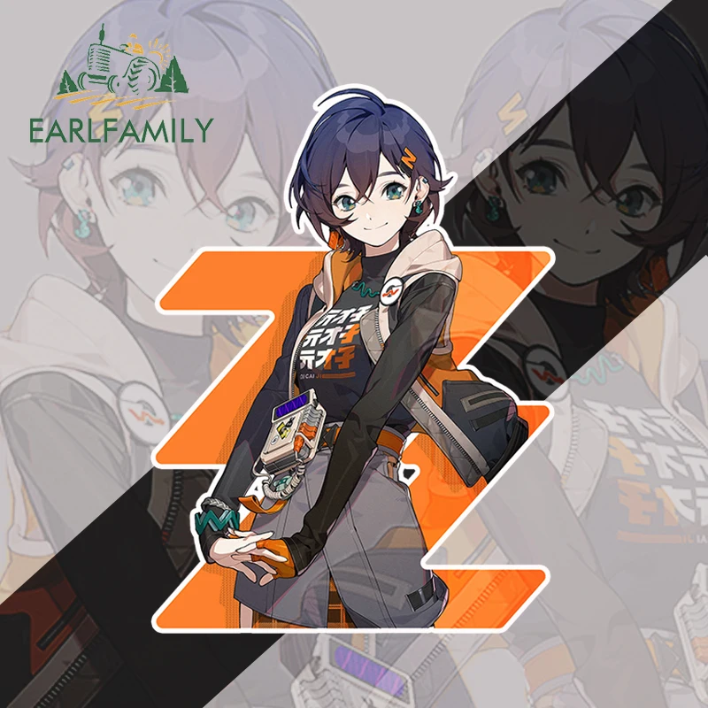 

EARLFAMILY 13cm x 6cm Zenless Zone Zero Belle Car Stickers Fanart Game Girl Laptop Glass Decal Kawaii Refrigerator Car Styling