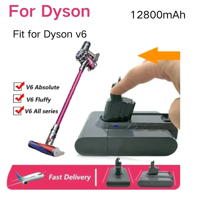 Для Dyson V6 V6 литий-ионный 21,6 В 12800 мАч для аспираторов Dyson SV09 SV07 SV03 DC58 DC61 DC62 DC74 V6 965874 -02