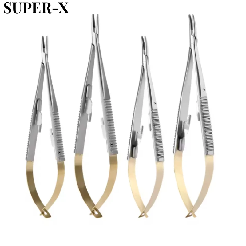 

Dental Castroviejo Needle Holder Pliers Straight/Curved 14cm/16cm Needle Holding Forceps Tweezer Dental Forceps Dental Tools