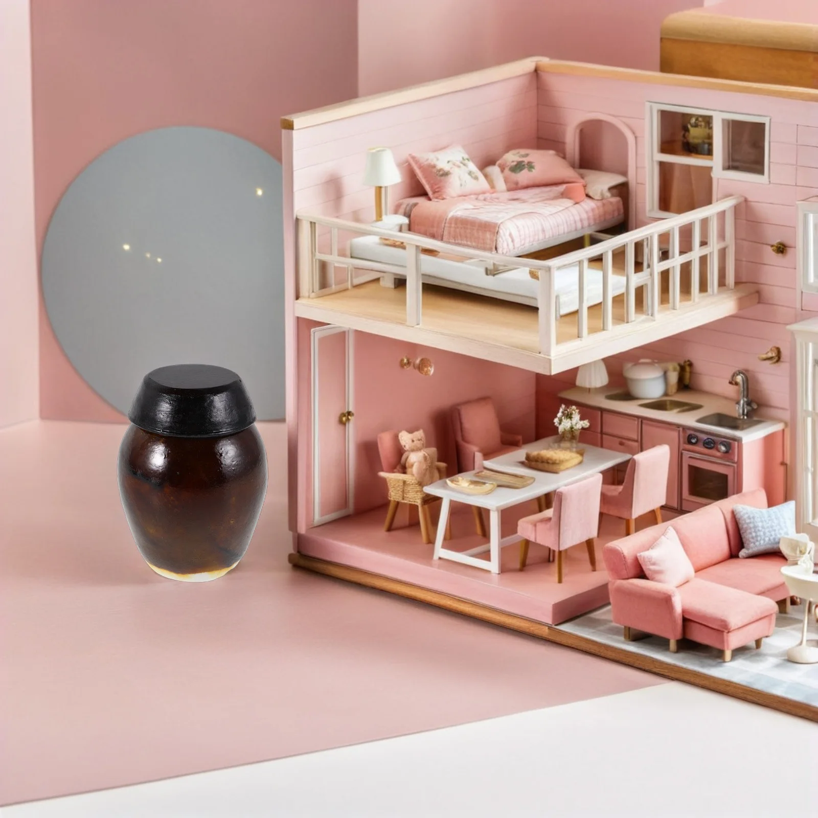 

Mini Traditional Fermenting Crock Decorative Miniature Jar Small Pickling Storage Pot Kitchen Korean Decor Mini Jar Model