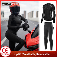 WOSAWE Women Motorcycle Racing Jacket Pants with Sexy Lines Lifting Buttocks Summer Outdoor Sports Wear CE Motocross Clothes Set
