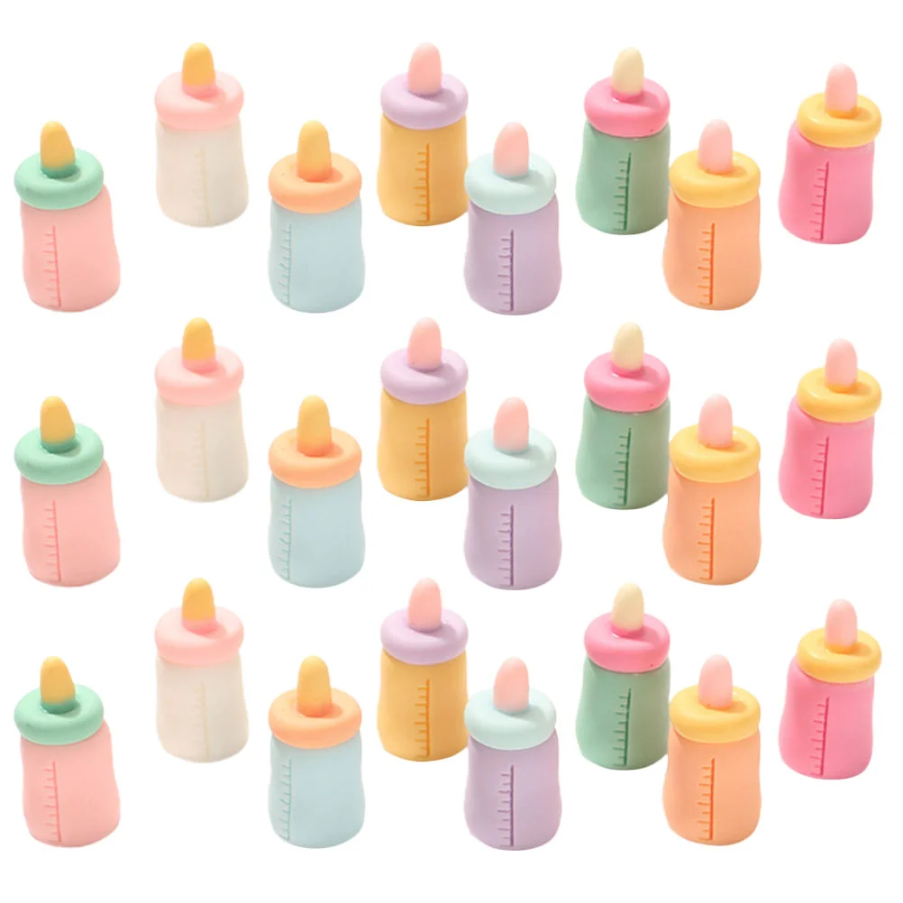 24 Pcs House Layout Prop Mini Simulation Feeding Bottle Toys for Girls Cognitive Bottles Decorate Fake Pretend