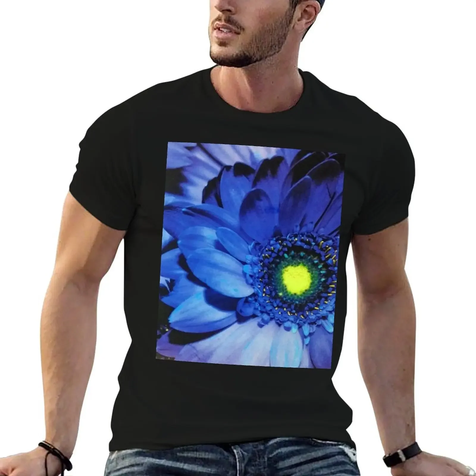 

Big Bright Blue Flower T-Shirt blue archive vintage graphic tee shirts graphic tee summer tops big and tall t shirts for men