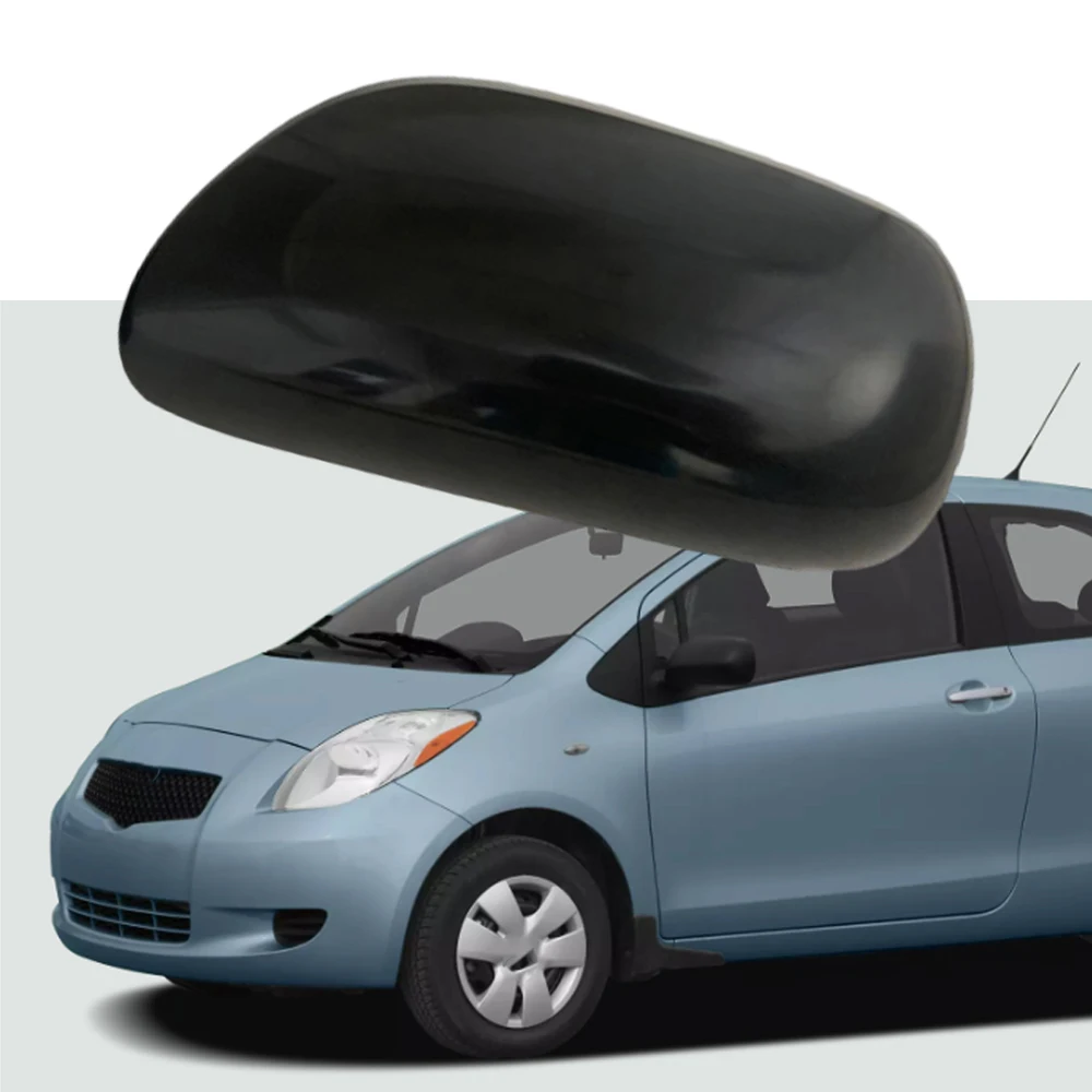 Replacement Rearview Side Mirror Covers Cap Black Unpainted For Toyota Yaris 2007-2013 87945-0D907 87915-0D907 Left/Right