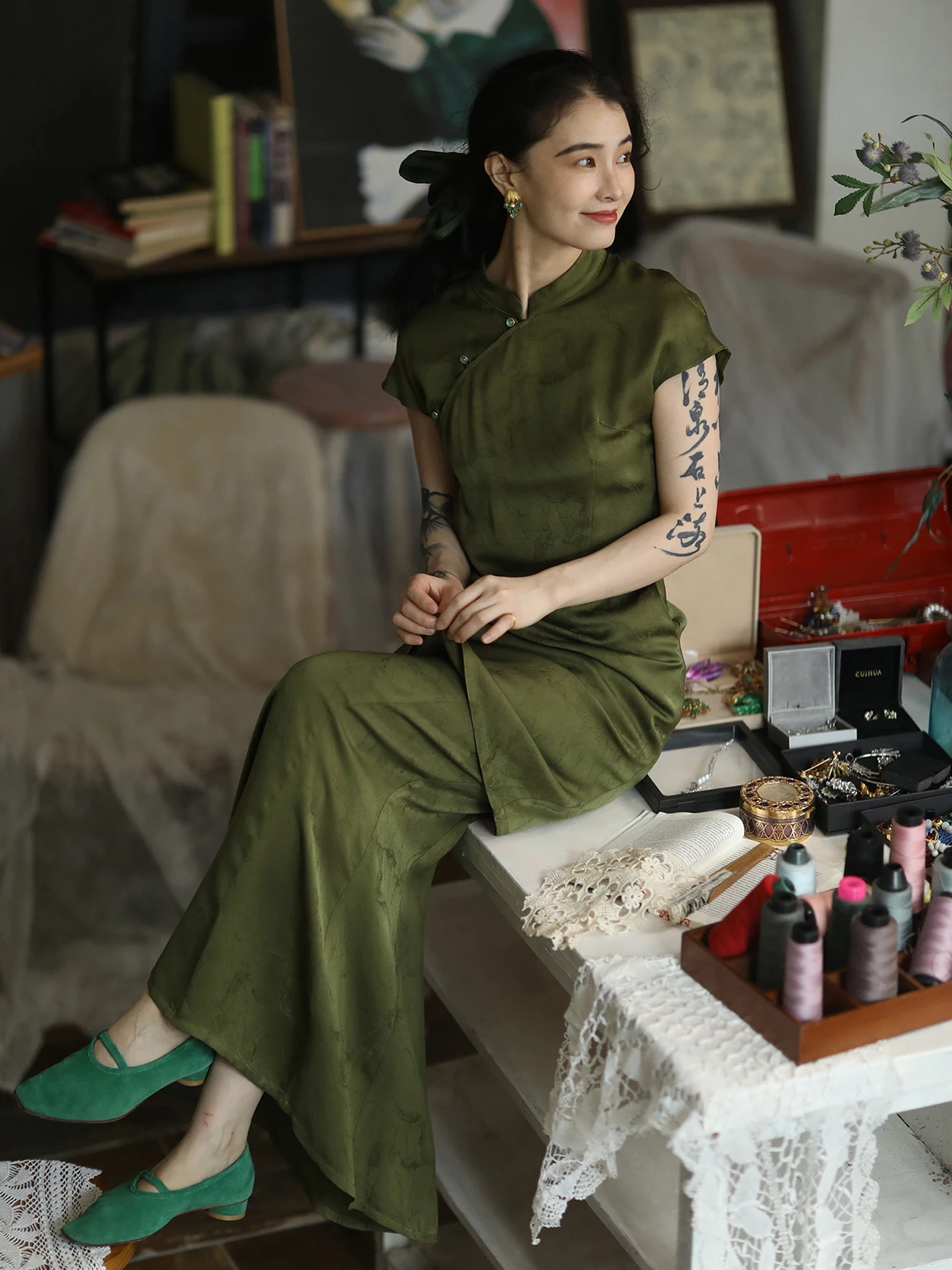 

New Chinese Sle een Flowing f Skirt Women's Long Wrap around Body Skirt Ninth Cloud Artistic Chinese