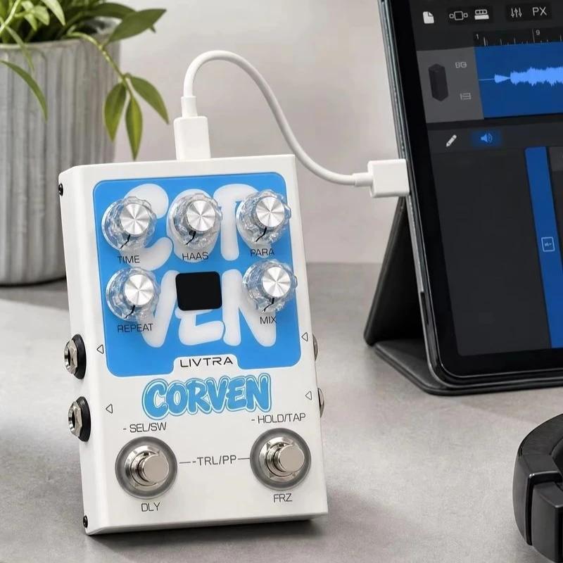 LIVTRA CORVEN Stereo Delay Pedal 9 Algorithms True Stereo USB