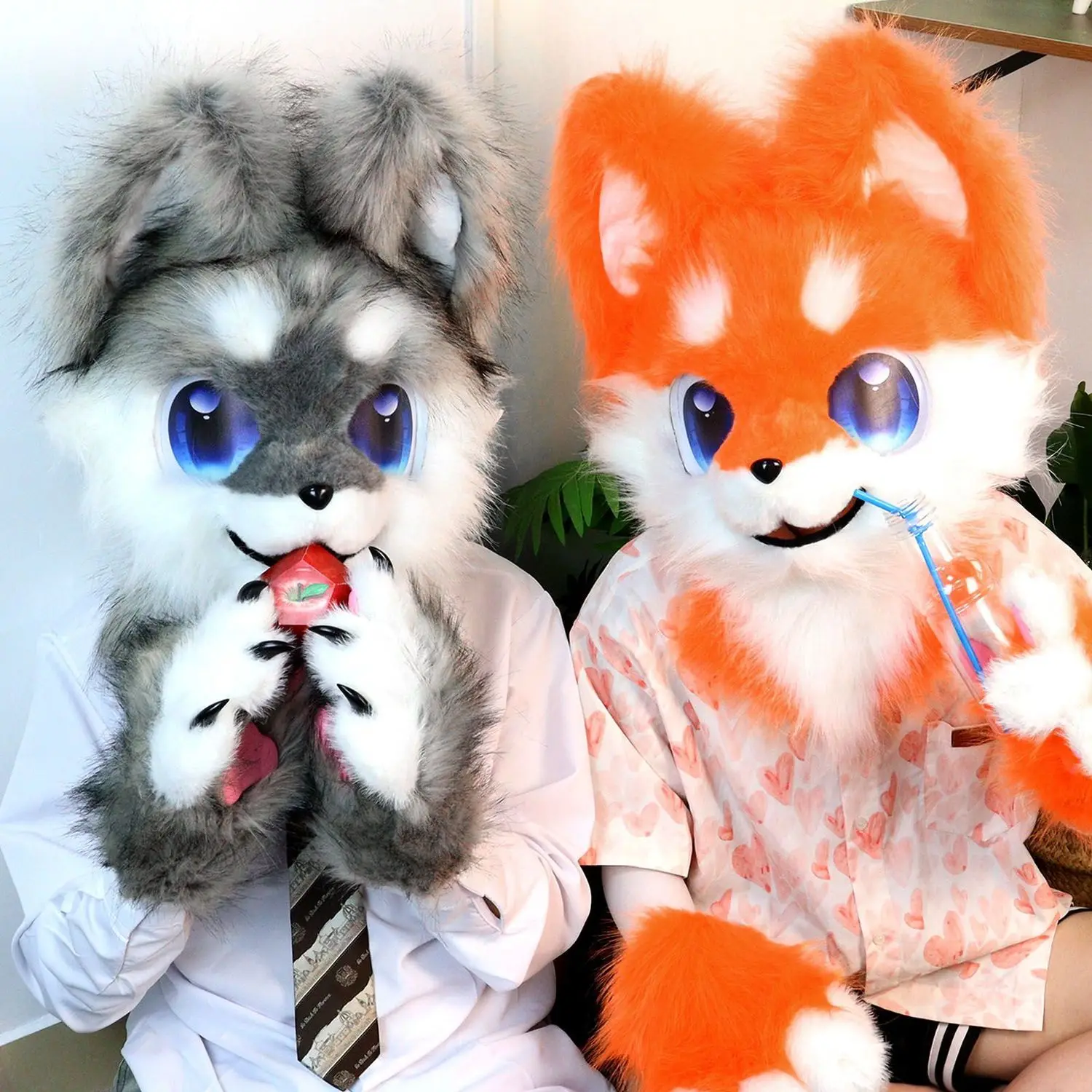 Dog Fursuit Head, Kemono Dog Furry Mask,Cute Dog Furry Head,Dog Cosplay Props,Cheap fursuit heads