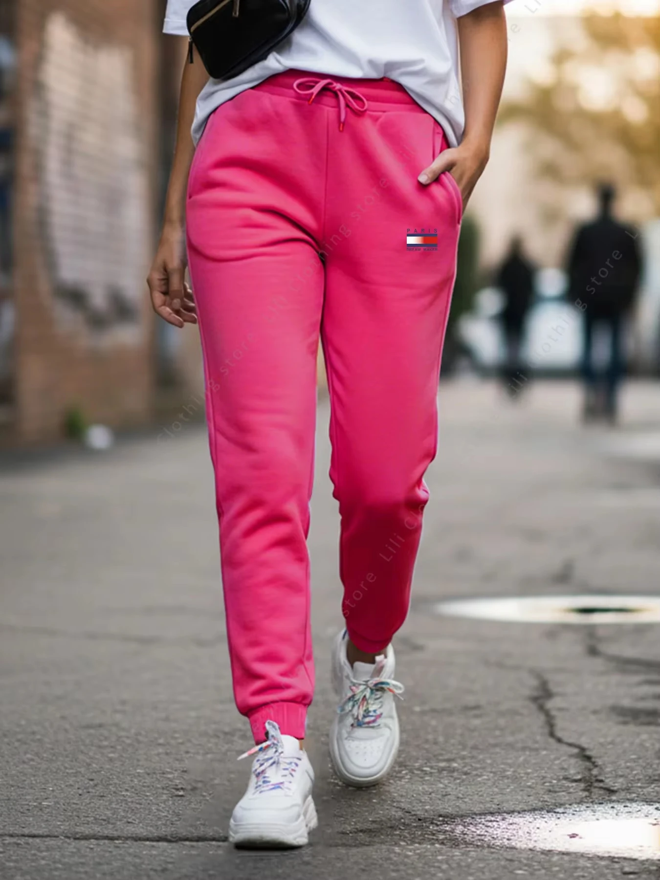2026 new Women's Fleece Joggers Graphic Letter Print Loose Baggy Jogging Trousers Trend Aesthetic Sweatpants for Casual Comfort