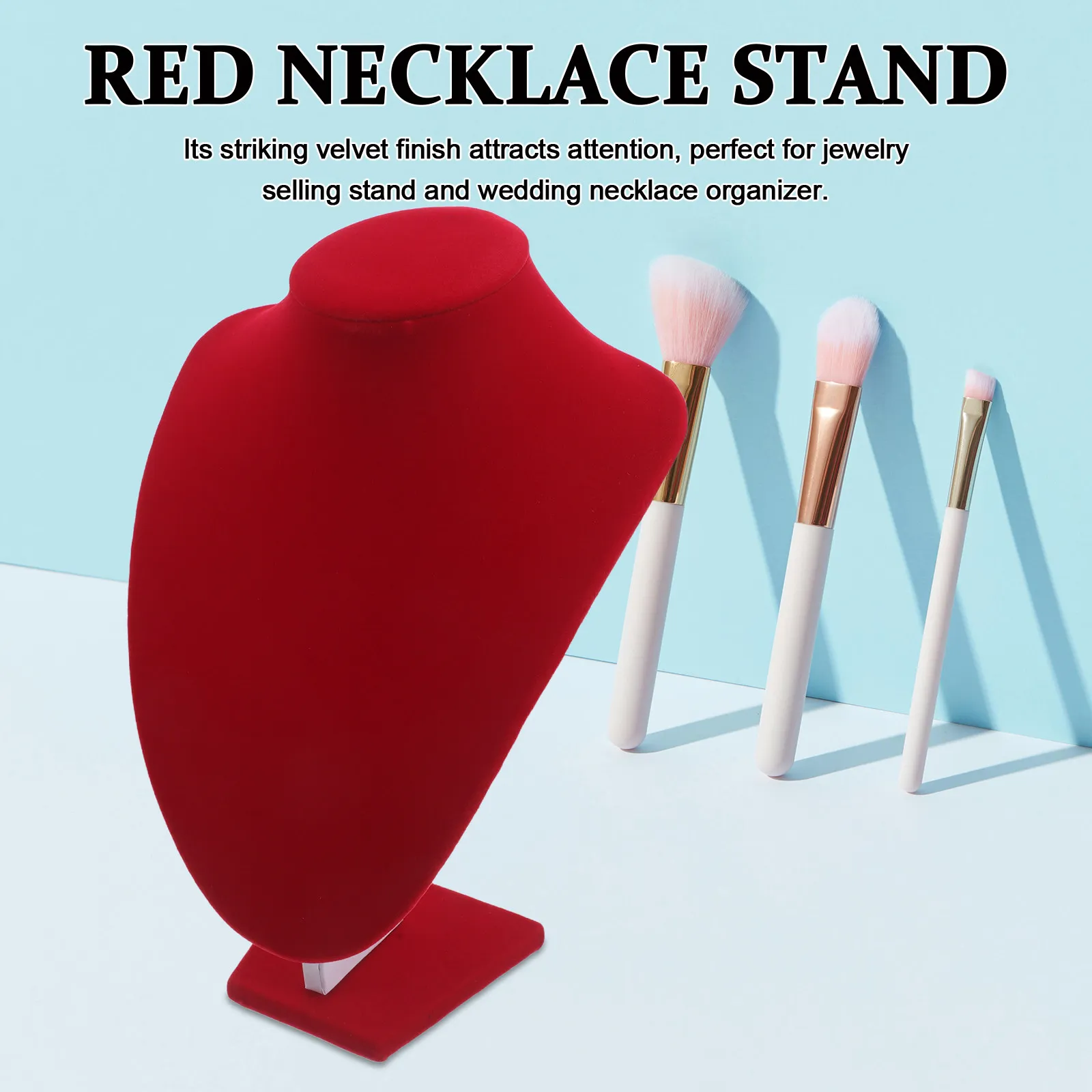 

Red Necklace Display Bust Wedding Jewelry Stand Pendant Chain Organizer Mannequin for Photography Boutique Retail Shop Jewelry