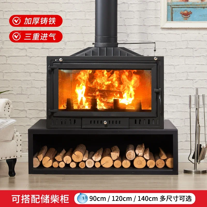 Fireplace Real Fire Firewood Heating Fireplace Cast Iron Wood-burning Firewood Fireplace Homestay Villa Indoor Installed Real Fi