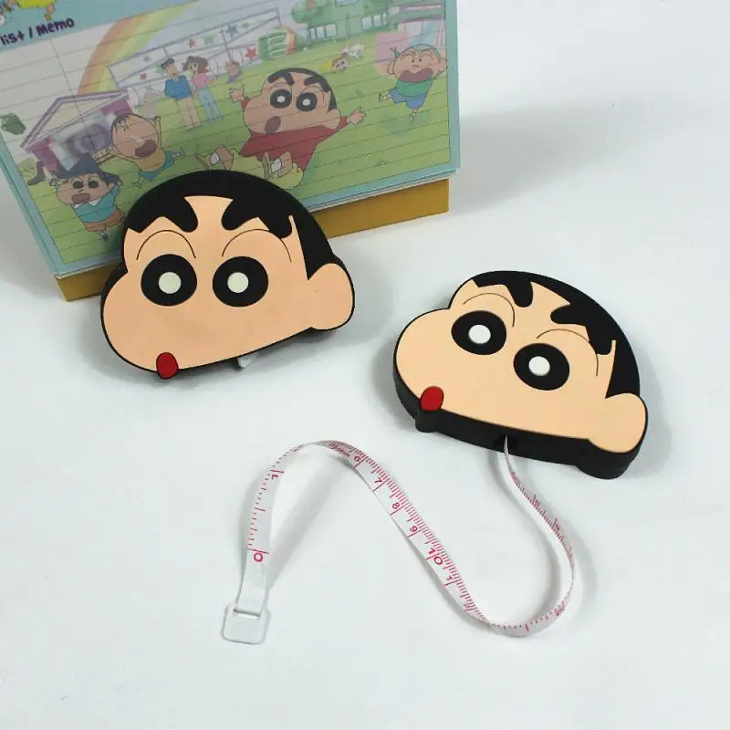 Anime Cartoon Crayon Shin-Chan Silicone Material 1.5M Long Tape Measure Kawaii Portable Diy Tool Clothes Measurement Ruler