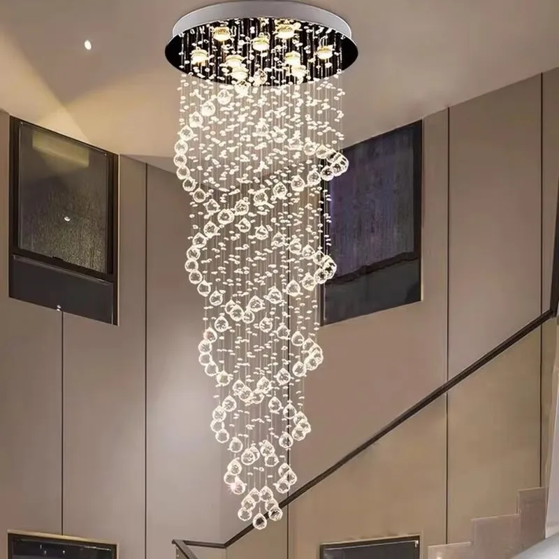 

Modern Led Chandelier Fixture Luxury Hanging Lamp for Staircase Stair Hotel lustre Villa Vanity Bedroom Industrial Pendant Light