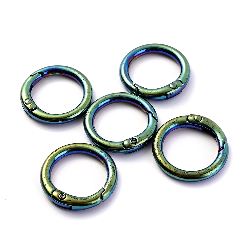 5pcs Colorful AB Round Spring Gate Ring Connectors