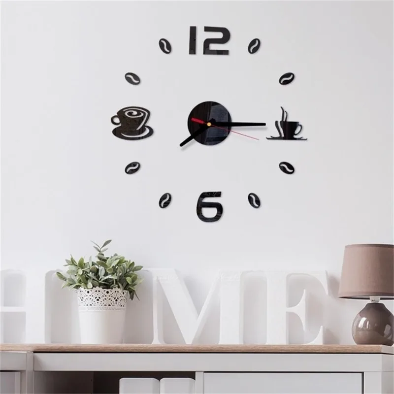 Digital Wall Clock Sticker Modern Design Clock DIY Clock Wall Kitchen Clock Living Room Home Decor Diy  Living Room Quartz Needl