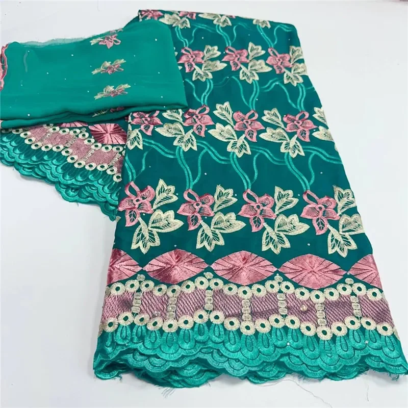 

7 yard With Scarf Swiss lace fabric latest Dry lace embroidery African 100% cotton fabrics Swiss voile lace Dubai style 3L12081