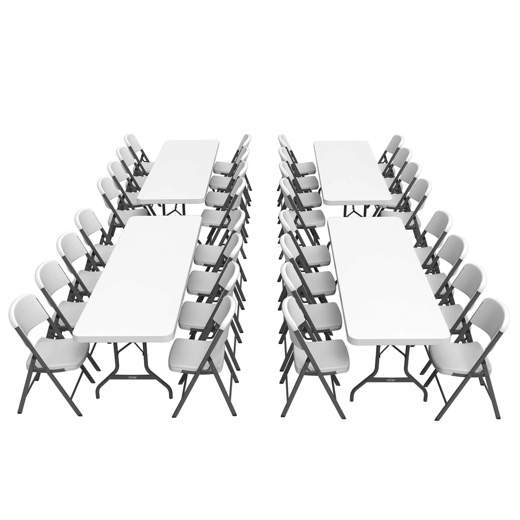 *White Modern Durable Outdoor Foldable Patio Dining Table And Chairs Set 4 For Events Picnic Hospitals-lightweight Plastic