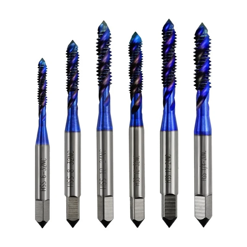 

6Pcs Heavy Duty Twist Drill Bit Set Serrated Grooving Cutting Tap Spirals Metal Hole Drill Bit Tool Replacement