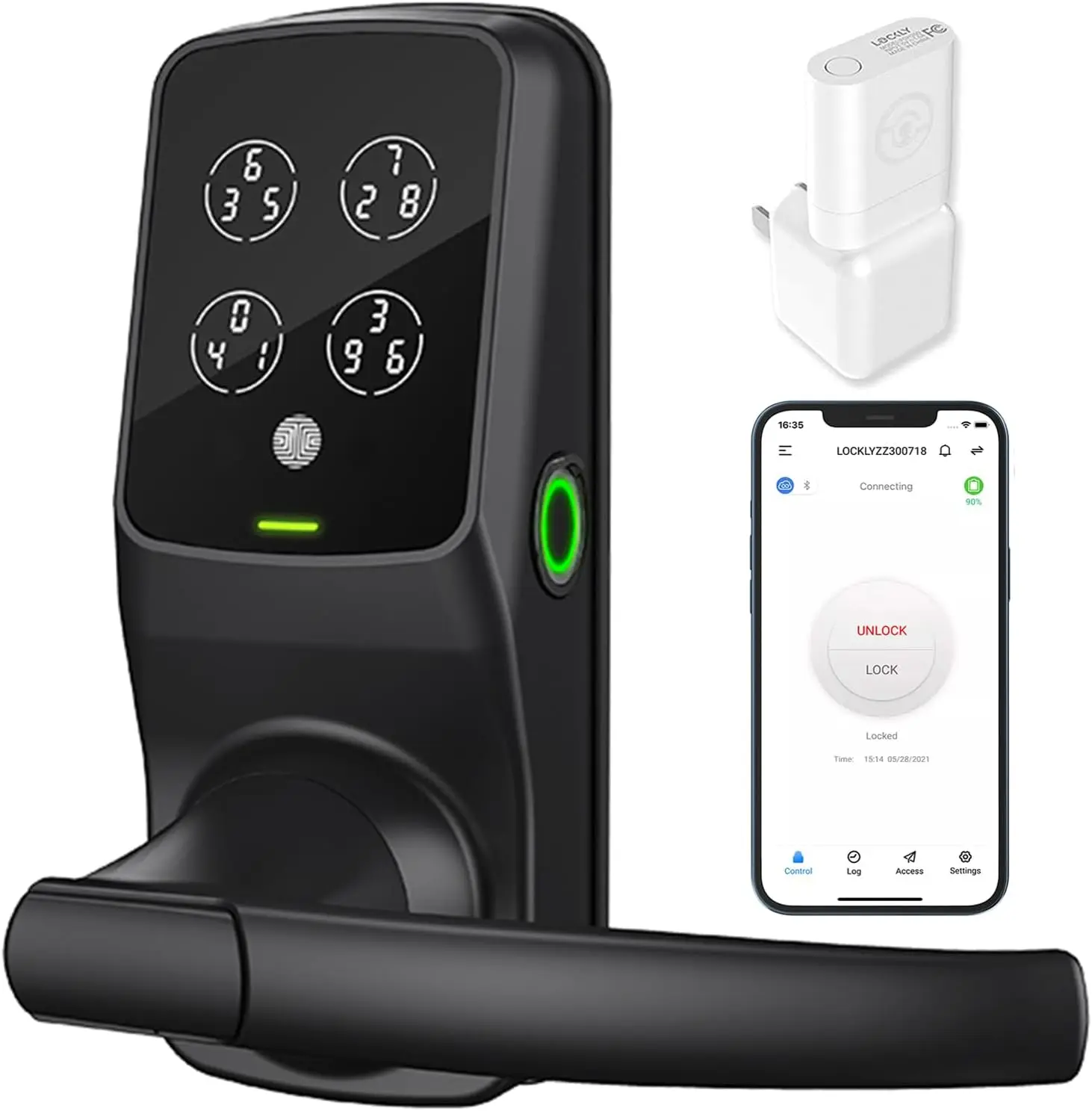 Wi-Fi Smart Lock, Keyless Entry Door Lock, PIN Genie® Keypad, 3D Biometric Fingerprint Sensor, Voice Control,