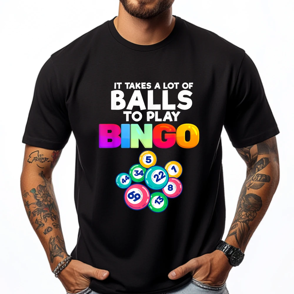 

It Takes A Lot Of Balls Bingo Player Grandma Designer T Shirt Comfortable Tshirt St Patrick's Day Loose