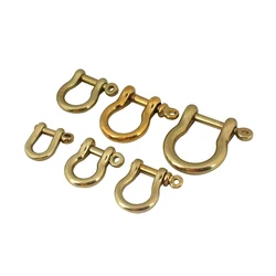 1x Solid Brass Carabiner D Bow Shackle Fob Key Ring Keychain Hook Screw Joint Connector Buckle