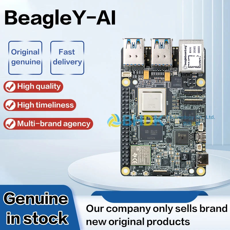 For BeagleY-AI TI AM67A Edge AI SBC 4GB LPDDR4 WiFi6 BLE5.4 Embedded Vision HMI Development Board
