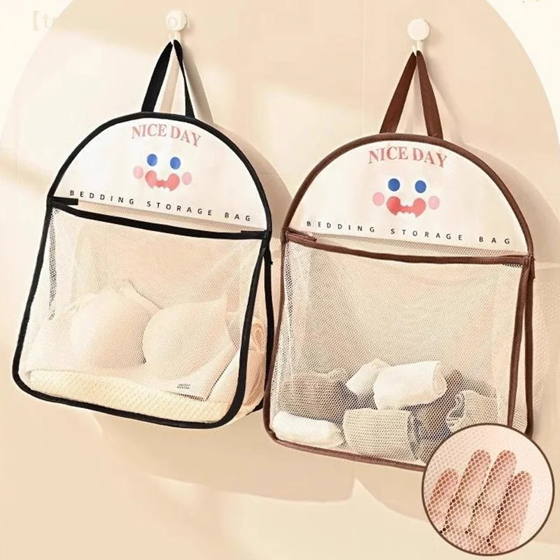 

Wall-Mounted Breathable Mesh Storage Bag for Underwear, Socks, Toy Dolls, and Wardrobe Organization