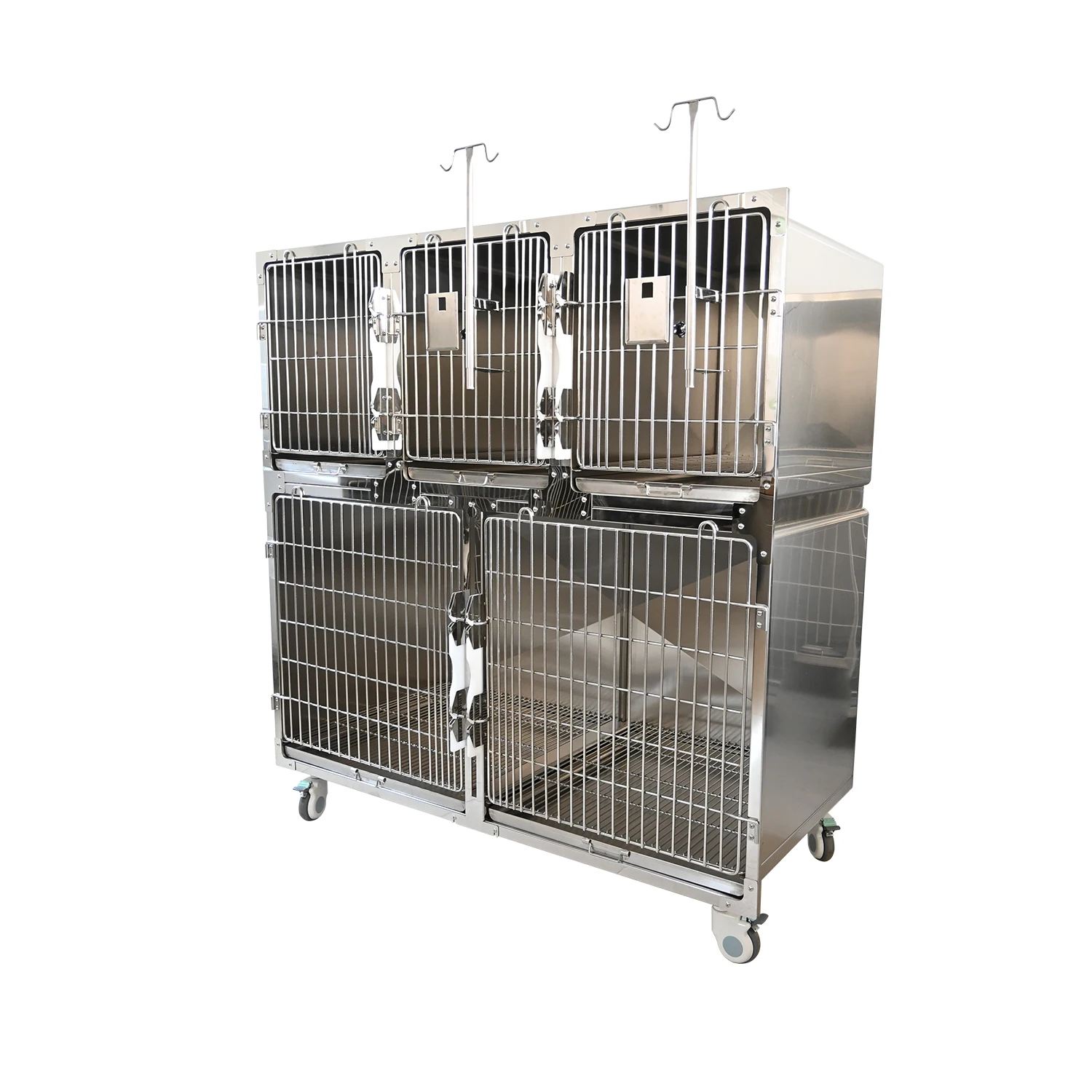 5 Doors Stainless Steel Dog Cage Veterinary Hospital Use Pet Kennel