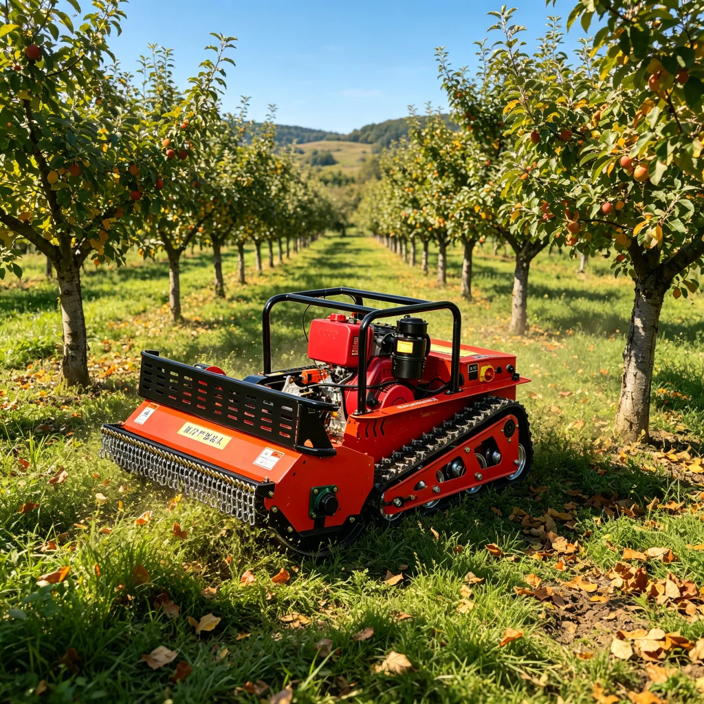 Customized Remote Controlled Crawler Lawn Mower 45 Degree Slope Adaptation Wireless Grass Cutter For Hillside And Maintenance