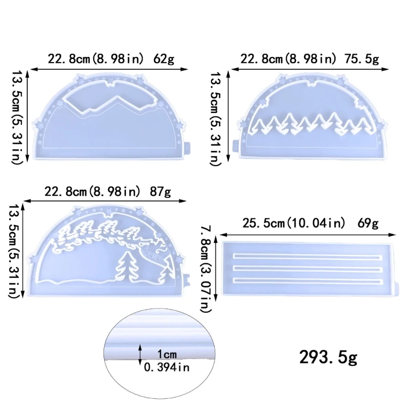Reindeer & Sleigh Resin Silicone Mold Christmas Ornament Mold for Home Decor