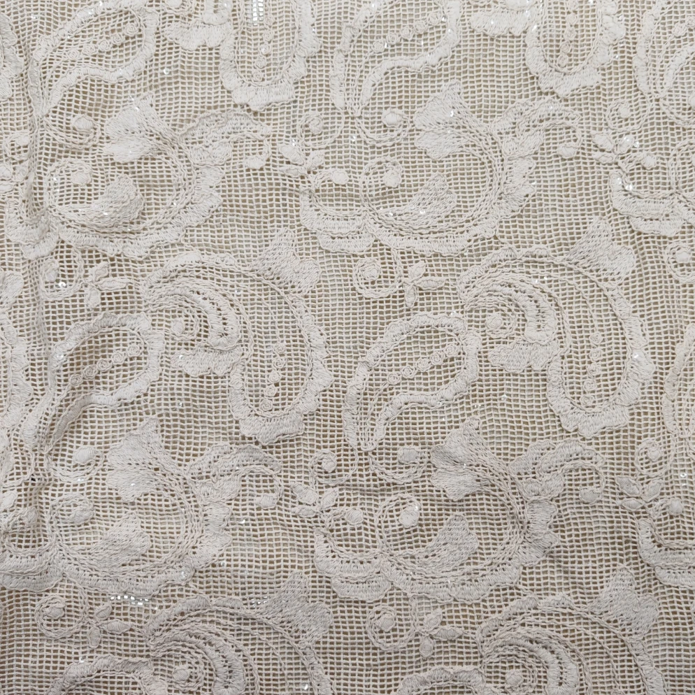 New Design Cotton Cord Yarns Crochet Lace Fabric Embroidery Cashew Flower France Lace for DIY Wedding Party Dress Shirts Textile view 4
