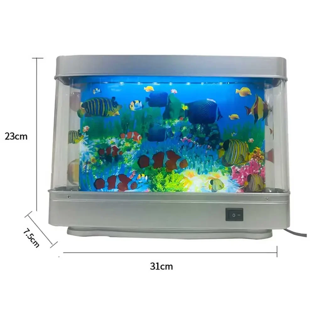 Simulated Ornamental Aquarium LED Seascape Lamp Living Room Landscaping Underwater World Small Landscape Fish Lamp Akwarium