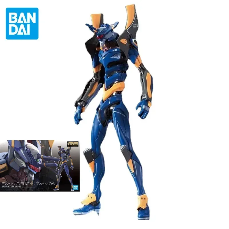 BANDAI Original RG EVA Mark06 MOVIE Ver 1/144 Anime Action Figure Assembly Model Toys Collectible Model Gifts For Children