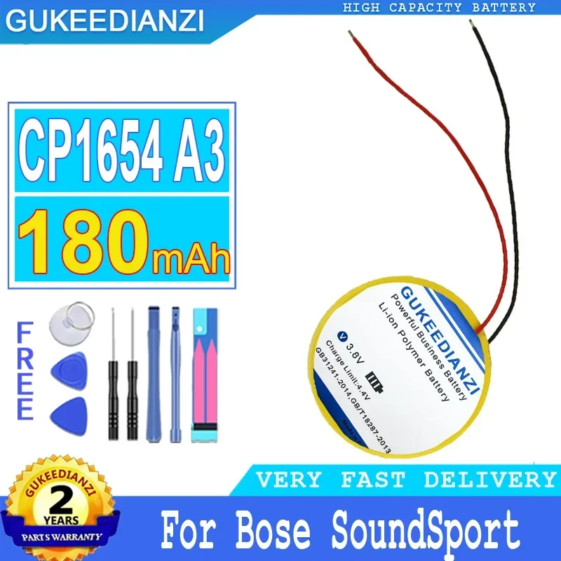 

Аккумулятор большой емкости на 180 мА · ч стандарта CP1654 A3 для Bose SoundSport Wireless,soundsport Pulse, портативный аккумулятор для сотового телефона