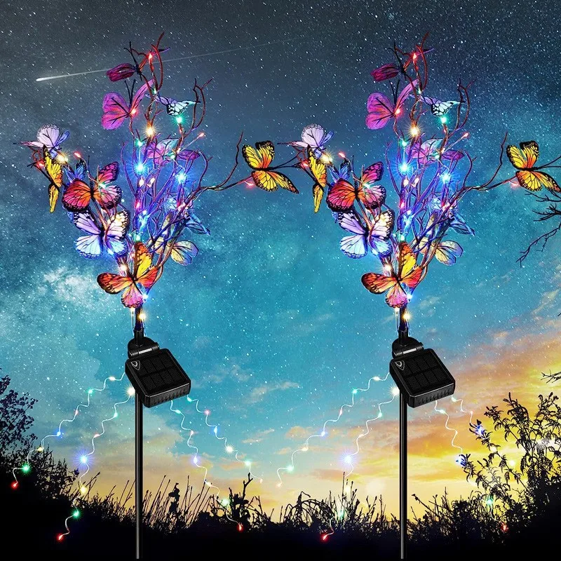 

Solar Outdoor Firefly Lights Sway Butterfly Waterproof Garden Decoration Home Lawn Colorful Light Festival Decor