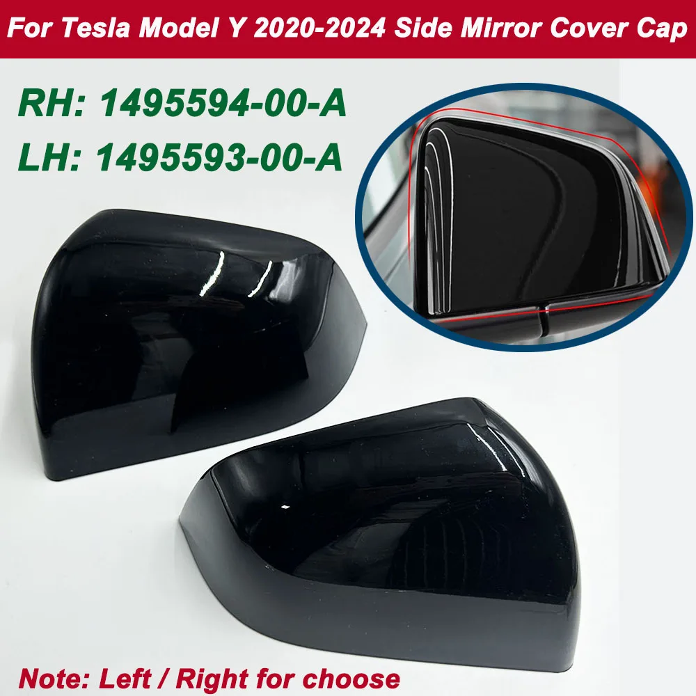 OEM 1495594-00-A 1495593-00-A For Model Y 2020 2021 2022 2023 2024 Rear Mirror Cap Left Right Side Door Wing Mirror Cover Black