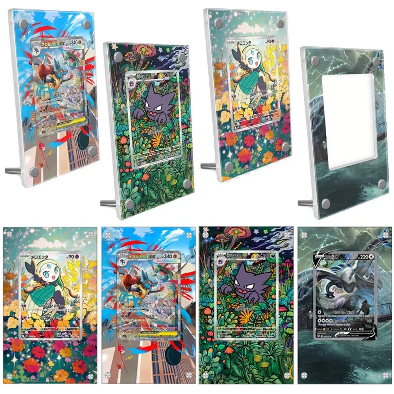 Pokemon ptcg cartão caso de exibição meloetta haunter lugia lucario anime cartão estendido pintura psa cartão rack exibição