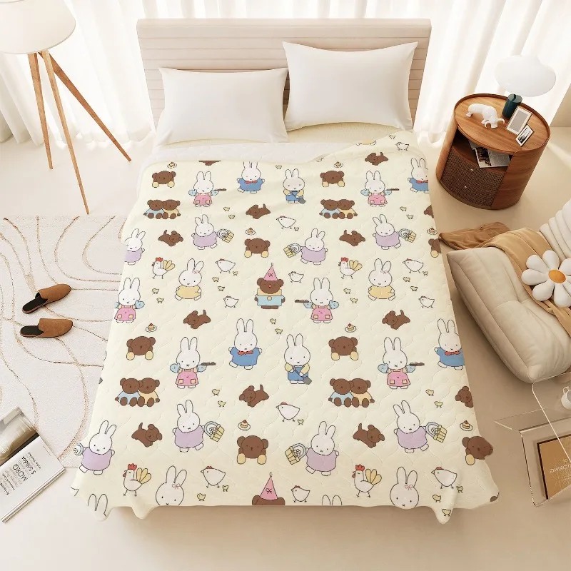 Cartoon Kawaii Silk Floss Air Conditioning Quilt Student Multifunctional Office Lunch Break Dormitory Soft Keep Warm Gift Miffy