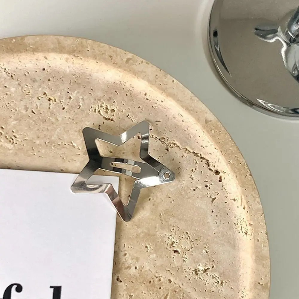 20 قطعة لون الحلوى لطيف شكل نجمة مقاطع الشعر الملونة الفضة دبابيس الشعر الخماسي المفاجئة BB مقاطع الشعر إكسسوارات الشعر