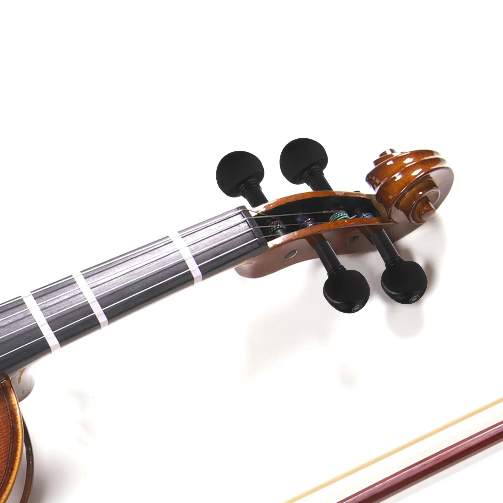 

4 PCS Violin Pegs Musical Instrument Accessories Viola Tuning Ebony Acoustic Fine Tuners for Parts Bass