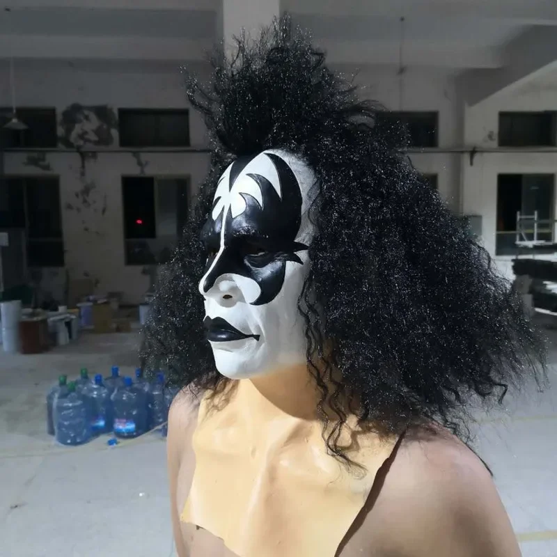 キス ジーン・シモンズ リードシンガー ハロウィン ホラーマスク 男性用 コスプレ クレイジー ミュージックフェスティバル アクセサリー