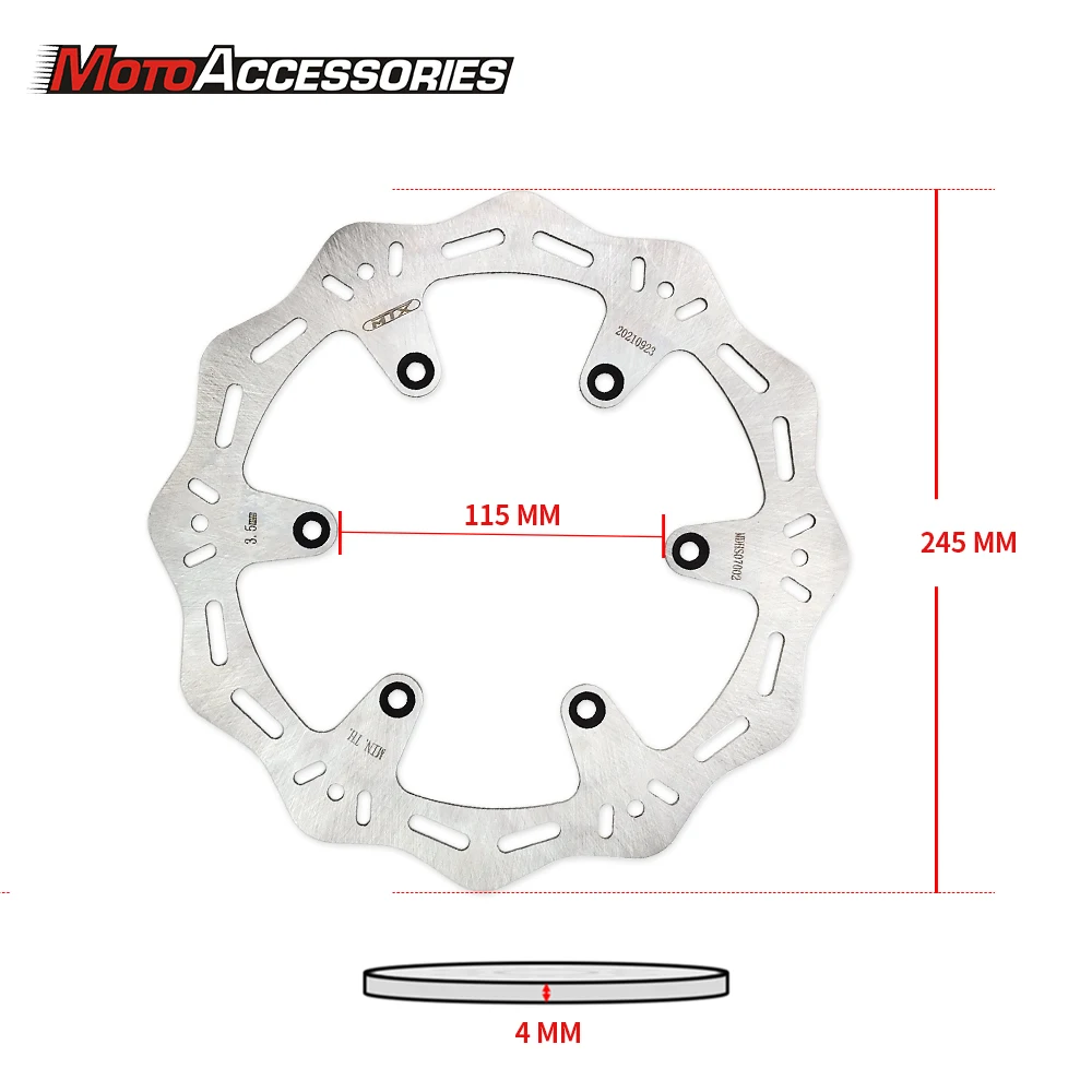 245mm Rear Brake Disc / Brake Rotor For Yamaha YZF125-450 YZ125-450 2002-2019 Pit Dirt Bike Motorcycle Accessories New