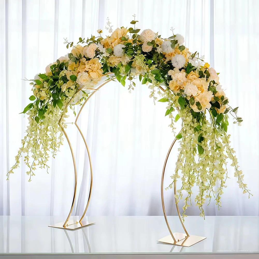 5/10 Stück Goldene Metall-Blumenständer, Elegantes Tisch-Centerpiece für Hochzeitsfeier im Freien – Detail 3