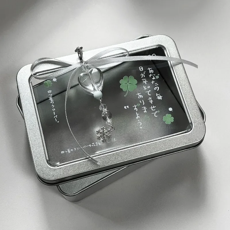 

INS простота ретро японский настольный органайзер зеленый клевер Seris Kpop чехол для фотокарт большой емкости заколка для волос коробка для канцелярских принадлежностей