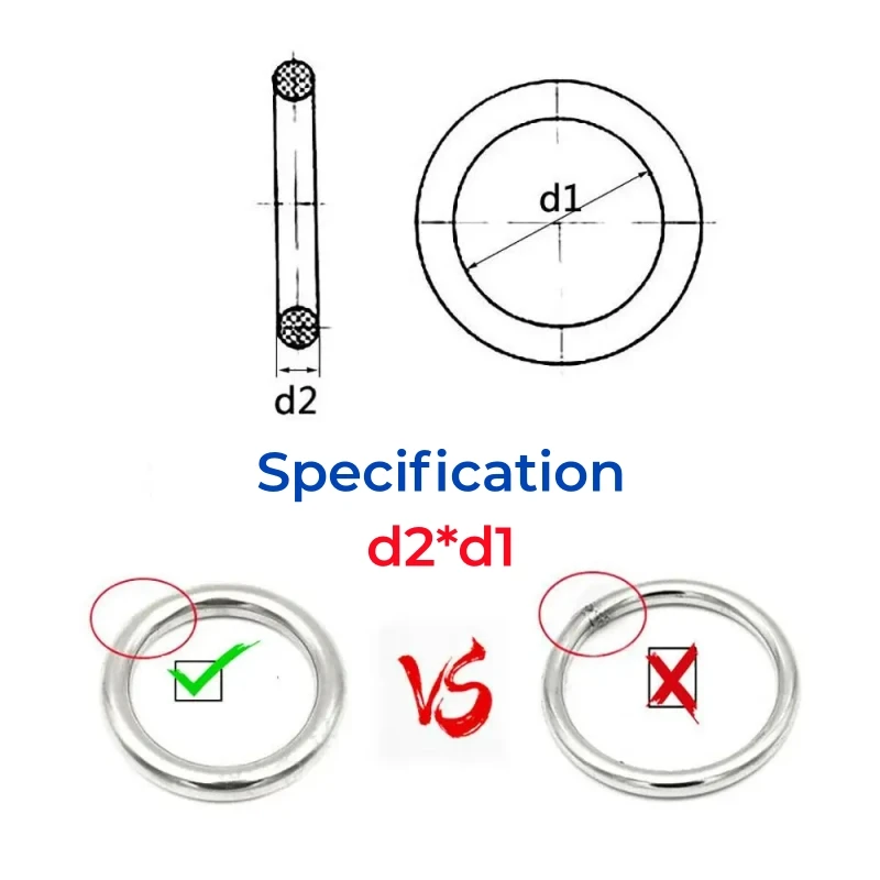 M3~M16 304 Stainless Steel Solid Circle Ring Flawless Welded O-Circle For Rigging Marine Boat Hammock Yoga Hanging Rings
