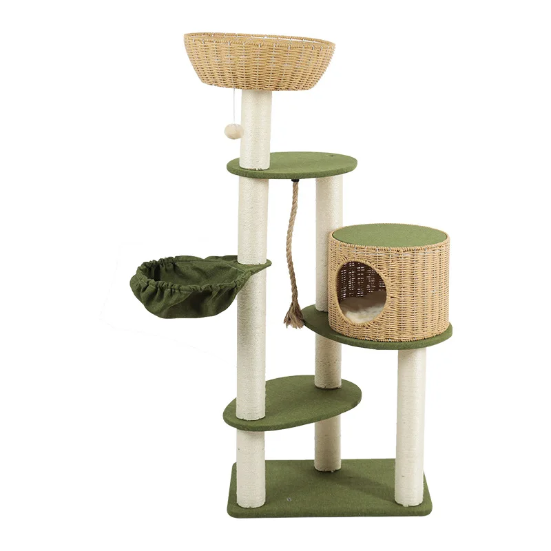 

cat climbing frame, cat litter tree integration, scratching board sisal climbing frame with jumping platform, large c