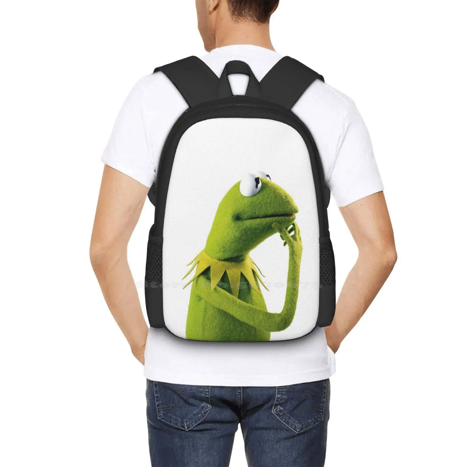 การร่วมมือ กระเป๋านักเรียนที่สวยงาม กระเป๋าเดินทางแล็ปท็อป กระเป๋าเป้สะพายหลัง The Frog Dank Meme The