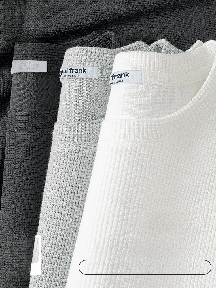 

Long Sve T-irt Men's Wfle Pattern Base irt Spring Autumn Faion Brand Durable Polyester Casual Tee