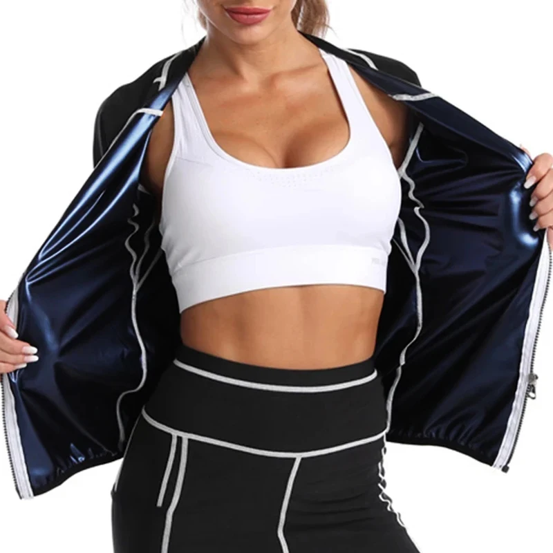 Women Sauna Sweat Suits Weight Loss Jacket Sweat Top Pants Body Shapers Fitness Shirts Leggings Thermo Long Sleeves Trousers Gym